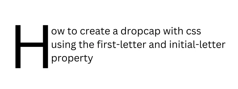 Dropcap in Css using the ::first-letter pseudo-element selector 