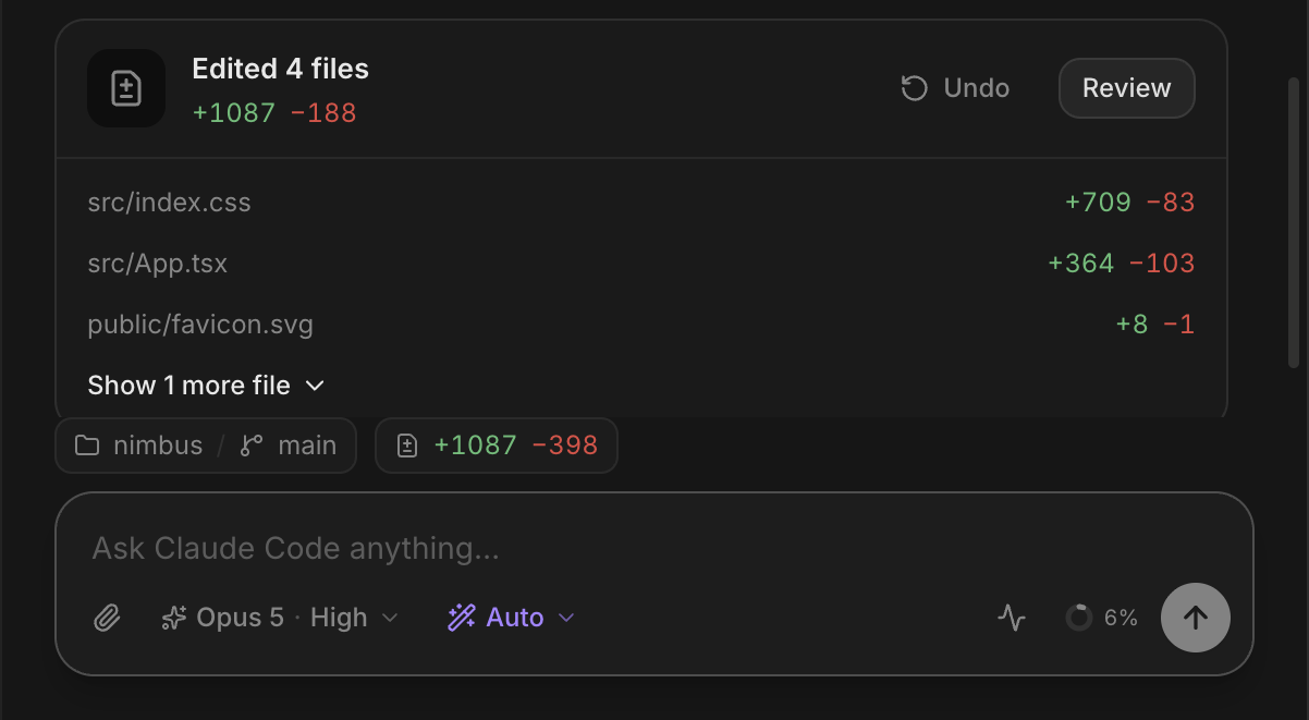 Carbon's edit summary card and composer in dark mode